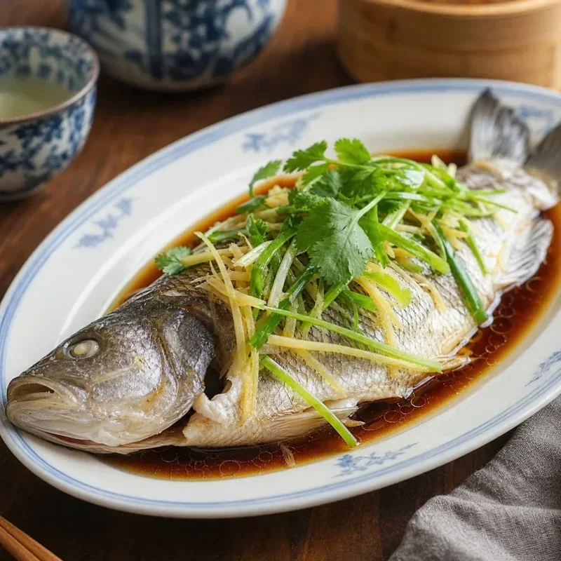 Gambar resipi Ikan Utuh Kukus dengan Halia dan Daun Bawang